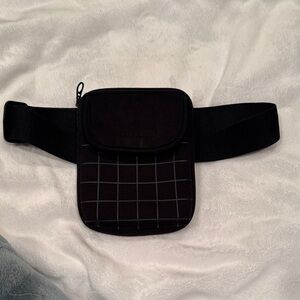 Chic Black Grid Women's Belt Bag